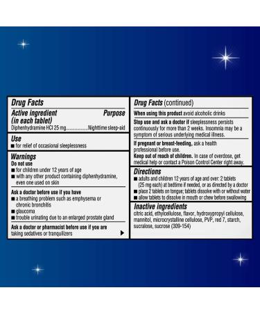 Unisom SleepMelts 25mg Nighttime Sleep Aid - 24 Tablets - Diphenhydramine HCI - Buy Online on GoSupps.com