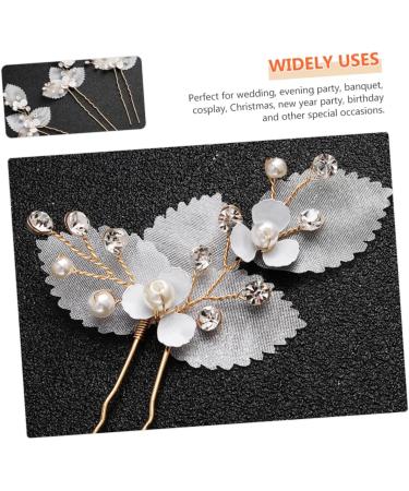 Beavorty rhinestone hair clip pearl hair clips pearl hair barrettes U shaped hairpin elegant hairpin bridal headpiece metal hair clips pearl hair stick rainbow hair accessories hair decor - Buy Online on GoSupps.com