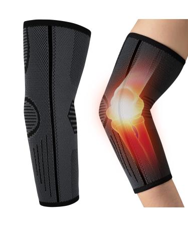Elbow Brace for Tendonitis and Tennis Elbow 2 Pack Elbow Compression Arm Sleeve for Men & Women Elbow Support Brace for Arthritis Golfers Bursitis Weightlifting Pain Relief Workout Recovery 2Pack:Black lines Medium(11-12.5in)Elbow circumference
