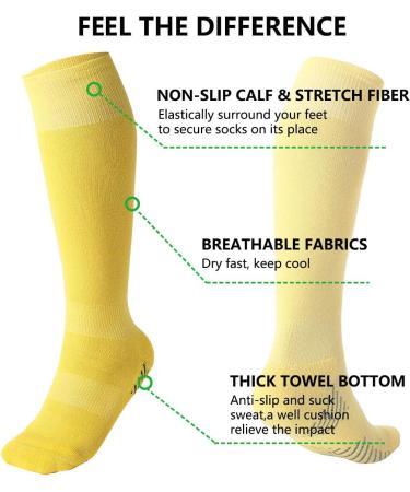 Happy Cherry 3-Pack Children's Football Socks - Sporty Compression Stretch Socks for Girls Ages 7-12 - Buy Online on GoSupps.com
