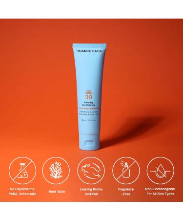 HOMMEFACE Everyday Sun Defense SPF 30 - Mineral Face Moisturizer & Reef-Safe Sunscreen | Non-Greasy Hydrating Daily Protection - Buy Online on GoSupps.com