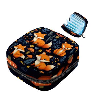Period Bag Sanitary Napkin Storage Bag Flower Petals Animals Fox Tampon Holder for Purse Z05b2cx9nbg