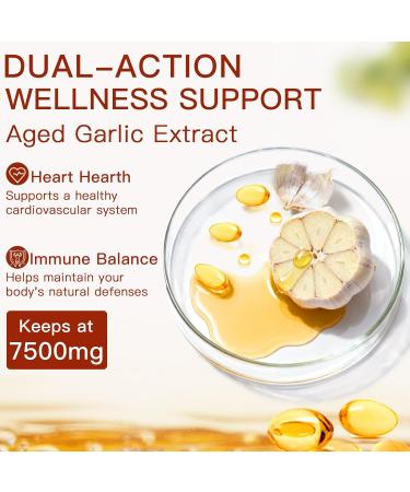 Aged Garlic Extract-300 Count 7500mg Odorless Organic Garlic Capsules Supplement for Heart & Immune Support Vegetarian Non-GMO All-Natural Softgels 2-Year Matured for Antioxidant Wellness - Buy Online on GoSupps.com