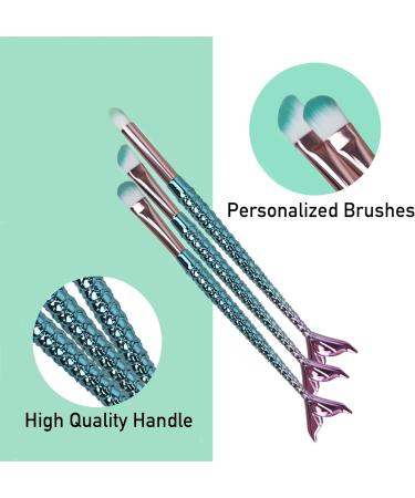 NIZIYI Mermaid Makeup Brush Set - 11 PCS Beauty Kit for Eyes, Face, and Brows - Buy Online on GoSupps.com