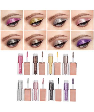 8 Colors Glitter Fluid Eyeshadow Set - Waterproof High-Pigmented Metallic Shimmer Makeup for Stunning Smokey Eyes - Buy Online on GoSupps.com