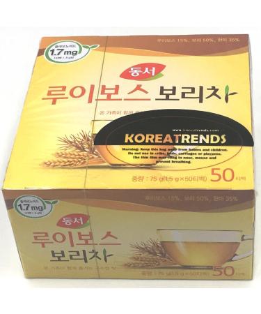Dongsuh Food Rooibos Roasted Barley Tea 75g (1.5 g x 50 Bags) 50 Count (Pack of 1)