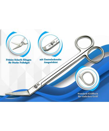 SMI 15.8cm Long Handle Toenail Scissors | Podiatrist Nail Clippers for Seniors | Stainless Steel Nail Cutters for Thick & Ingrown Nails - Buy Online on GoSupps.com