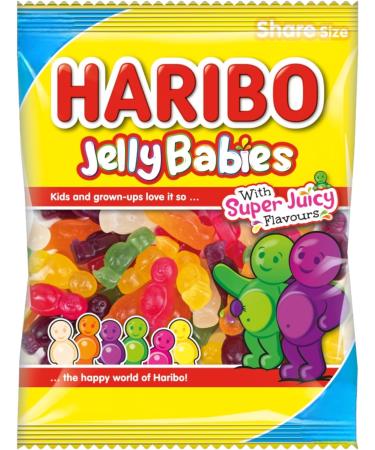 Jelly Babies Super Juicy Gummy Sweets Soft Chewy Candy 160g - 2x Share Bags - Buy Online on GoSupps.com