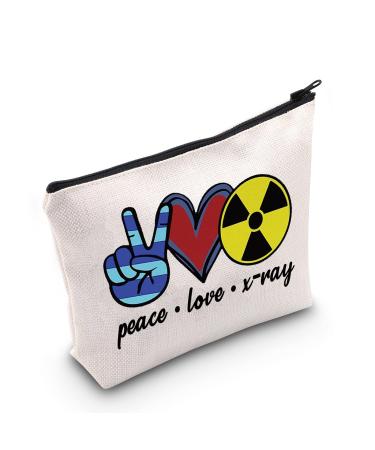 Levlo Xray Technologist Cosmetics Pocket Make-up Pocket X-ray technology gift X-ray make-up bag with zipper for women and girls Peace Love X-rays
