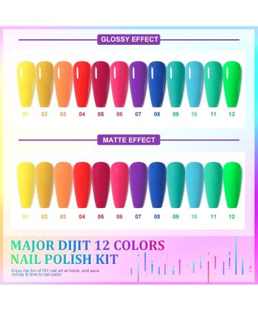 DouborQ 12 Color Nail Polish Set Neno Air Dry 12 Bright Colors 0.35oz Regular Nail Polish Kit Spring Summer Finger Nail Polish Gift Set for Women(1-12) 12 Color Set -A - Buy Online on GoSupps.com