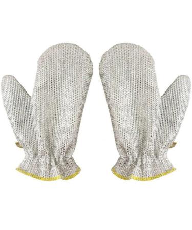 Wire Dishwashing Gloves Non-scratch Wire Household Cleaning Gloves for Tableware Reuseable Dish Washing Gloves for Pots Pans Stove