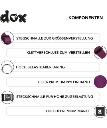 Buy DDOXX Nylon Step-In Dog Harness - Adjustable Purple Puppy Harness | All Sizes Available | Size S (45-63 cm) - International Shipping - Buy Online on GoSupps.com