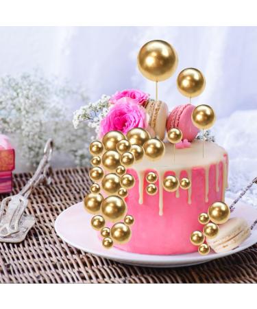 100pcs Gold Silver Balls Mini Balloons Cake Toppers for Birthday Party Wedding Decoration Supplies (4 gold) - Buy Online on GoSupps.com
