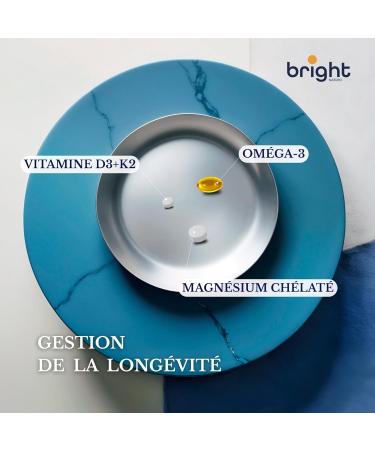  Bright Naturo Omega-3 Magnesium Vitamins D3 and K2 4000 IU - Non-GMO | Powerful Synergy for Mobility Energy and Cardiovascular Protection - Buy Online on GoSupps.com