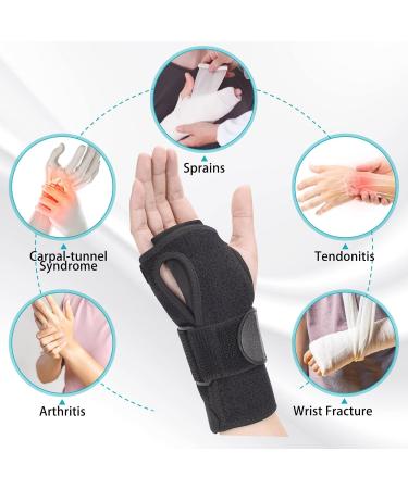 Carpal Tunnel Wrist Brace - Adjustable Aluminum Splint for Pain Relief - Fits Right & Left Hand - Ideal for Tendonitis Arthritis & Sprains - Unisex Large Size - Buy Online on GoSupps.com