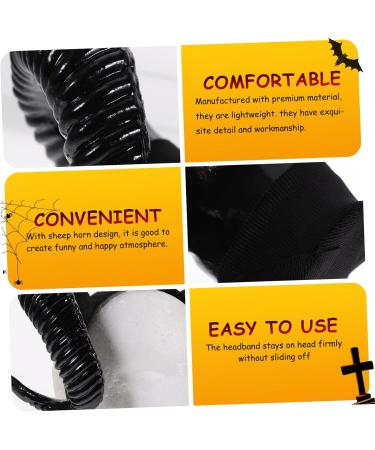 BELLIFFY Halloween Devil Horns Costume Accessory - Goat Horns and Ram Horns Headband - Unique Performance Hair Hoop for Dress up Cosplay Large Bull Horns Hair Band Sheep Horns Headband - Buy Online on GoSupps.com