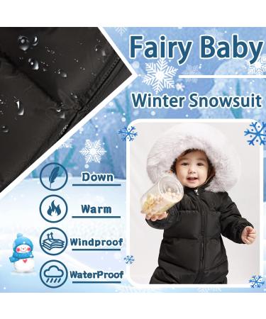 Fairy Baby Kids Winter Snowsuit Down Skisuit Jumpsuit Puffer Hooded Jacket Coat Waterproof Romper Warm for Toddler Baby Girls Boys 3.5-4T - Buy Online on GoSupps.com