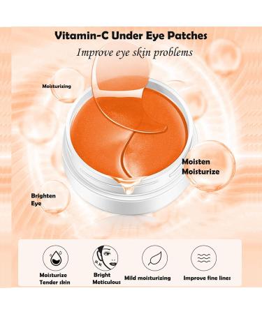 Vitamin-C Hydrogel Under Eye Patches - 30 Pairs for Hydrating & Anti-Aging | Reduce Puffiness, Dark Circles & Wrinkles - Buy Online on GoSupps.com