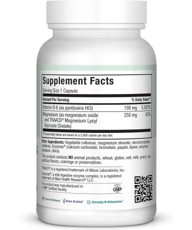 Maxi Health MAG 6 - Magnesium with Vitamin B6 Capsules - Kidney Stones Support - 120 Count (Kosher) - Buy Online on GoSupps.com