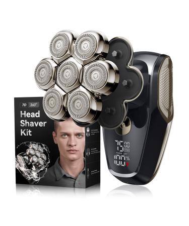 Head Shavers for Men Detachable Bald Head Shaver Type-C Easy Recharging with LED IPX7 Higher Waterproof Wet/Dry Grooming Kit for Head 100 Mins Longer Using Time