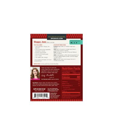 Spicekick Sloppy Joe Seasoning (4 Pack) - No Added Sugar, Gluten-Free, Dairy-Free, Vegan & Paleo Friendly - Buy Online on GoSupps.com