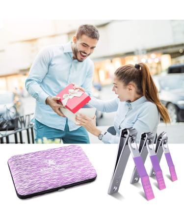 Professional Manicure Set - 16Pcs Stainless Steel Nail Clippers Kit for Women - Purple Pedicure Care Tools - Ideal for Travel or Home Use - Buy Online on GoSupps.com
