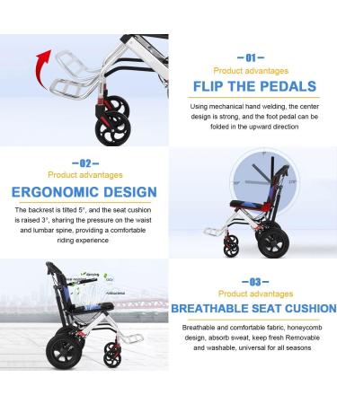 GJDZS Wheel Chairs Ultralight Weight Foldable for Adults Folding Wheelchair Wheelchairs for Adults Lightweight Foldable Travel Wheelchair Can be Easily Carried on The Plane (Color : Blue) - Buy Online on GoSupps.com