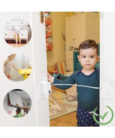 TECDW 2 PCS Fridge & Cupboard Child Safety Locks with 2 Keys - No Drilling, Strong Adhesive - White - Buy Online on GoSupps.com