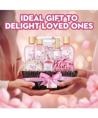 Cherry Blossom Bath Gift Set - Spa Kit & Bubble Bath for Women | Perfect Mother's Day Gift Baskets - Buy Online on GoSupps.com