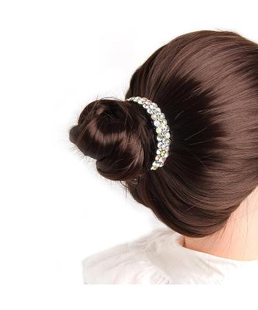 Ponytail Hair Clips - 4 Pcs Gradient Rhinestone Hair Styling Claws in White Purple Champagne Gold | Large Glittering Hair Pins Accessories for Women and Girls - Buy Online on GoSupps.com