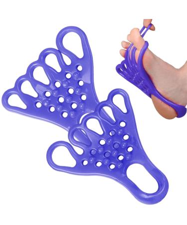 Tioheam toe separator highly elastic toe separator with bump massage points - 1 pair of toe spacers to correct bale therapeutic relief of claws hammer toe blue