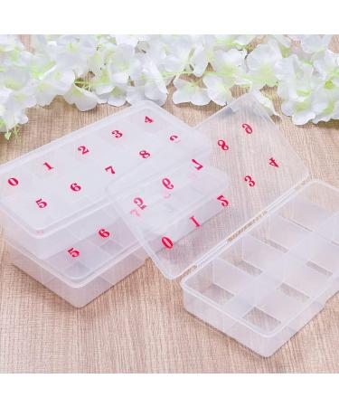 Tixqeaif 4Piece 10 Transparent False Tips Rhinestone Glitter Storage Container Numeral Grid Boxes - Buy Online on GoSupps.com
