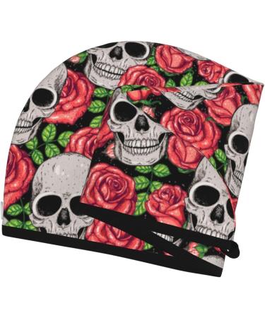 Skull and Roses Microfiber Hair Towel - Soft Super Absorbent Wrap for Long Curly & Thick Hair - Quick Dry Coral Velvet Cap for Women - Buy Online on GoSupps.com