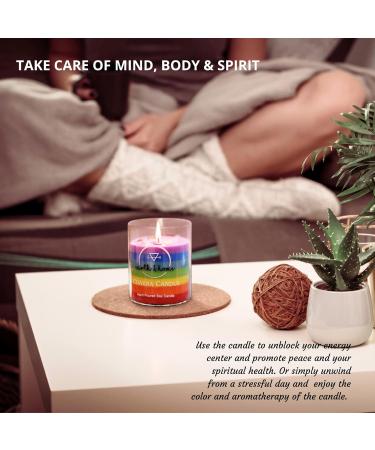 Rainbow Chakra Crystal Candle 14 oz | Healing Candles with Crystals for Positive Energy & Cleansing | Spiritual Candles - Citronella Scent - Buy Online on GoSupps.com