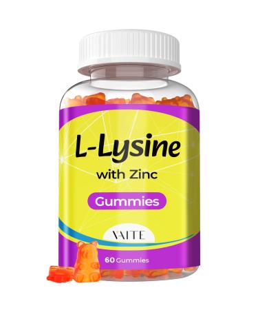 L-Lysine 1000mg with Zinc Gummies - Vitamins for Adults Tissue Health & Vegan Lysine Supplement Immune Support Supports Skin Lip Gluten Free Non-GMO Amino Acid Supplements 60 Gummy