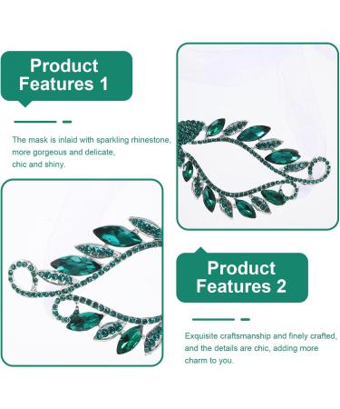 Amosfun Rhinestone Masquerade Mask for Women - Sparkling Green Eye Mask | Festival Cosplay Prop - Buy Online on GoSupps.com