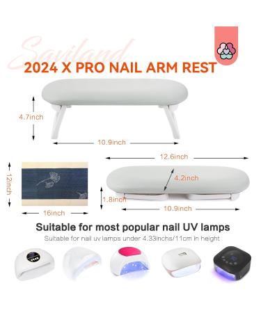 SAVILAND Foldable Nail Arm Rest | Soft Leather Nail Pillow & Non-Slip PVC Mat for Nail Techs | Essential Salon Accessory for Acrylic Nails - Buy Online on GoSupps.com