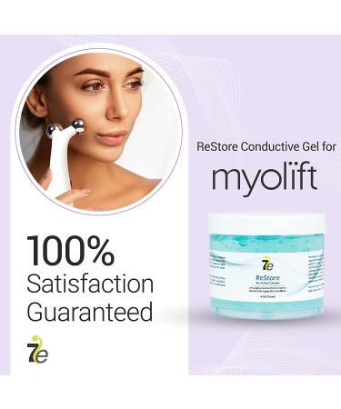 7E Wellness ReStore 4oz Conductive Gel with Bio-Active Complex - Green Tea, Hyaluronic Acid, Collagen Peptides - Anti-Aging & Skin Tightening - Buy Online on GoSupps.com