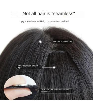 Faringoto Clip in Hair Extensions Wig Female Long Hair Straight V-Shaped Wavy Curls Traceless Hair Extensions (Curly brown black) - Buy Online on GoSupps.com