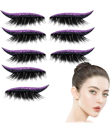 MWZBTG Fake eyelashes 4 Pairs SelfAdhesive Eyelash Strips Reusable Make Up Glue for Daily Use Party Travel Purple - Buy Online on GoSupps.com
