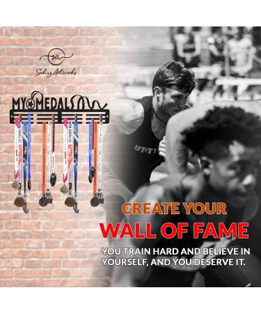 Sehaz Artworks Black Medal Hanger Display - Holds up to 40 Medals | Race Medal Holder Case for Running & Marathon | Medal Rack - Buy Online on GoSupps.com