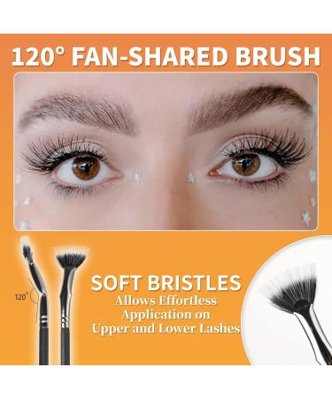 Mascara Brush for Lashes 2PCS 6.8 Inch Folding Angle Lash Brush Synthetic Fibre Smooth Application Eyelash Brush Makeup Tool for Upper Lower Eye Lash Natural Lifted Effects Mascara Brush - Buy Online on GoSupps.com
