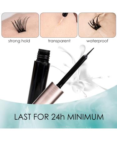 Lanciley Cluster Lashes with Eyelash Glue - Sunshine Style 60 Clusters | DIY Individual Eyelash Extensions - Super Thin Band, Reusable & Comfortable False Eyelashes | 10/12/14/15/16mm - Buy Online on GoSupps.com