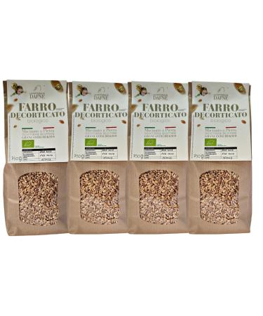 ORGANIC HULLED SPELLED ANCIENT CEREALS IN BEANS PRODUCTION IN ITALY PACK 4 PACKS OF 750 GRAMS