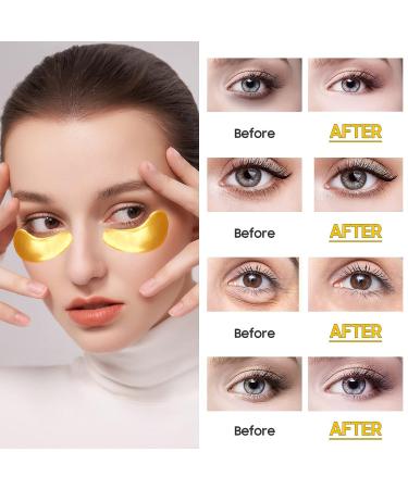 Adofect Gold Collagen Powder Eye Mask - 29 Pairs Under Eye Gel Pads with Hyaluronic Acid for Dark Circles Puffy Eyes & Wrinkles - Refresh & Revitalize Your Eyes - Buy Online on GoSupps.com
