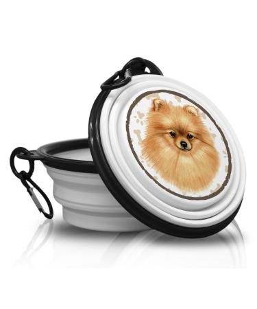 21. German Spitz/Pomeranian - folding portable drinking bowl with carabiners for on the go.Food bowl pet bowl.Handy and unique.
