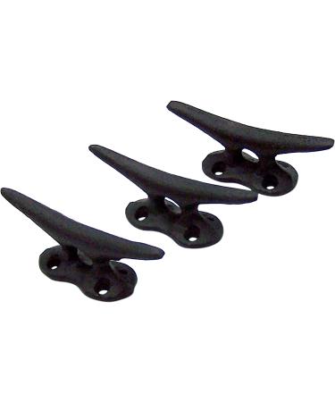 Nautical Black Cast Iron Boat Cleat Wall Hooks  3.5 Inches  Set of 3 - Buy Online on GoSupps.com
