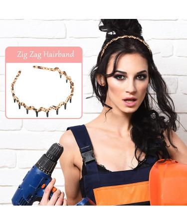 Chic Zigzag Shark Tooth Hair Comb Headband - 6 Colors, Wrapped Cloth Hard Hair Band for Women & Girls - Buy Online on GoSupps.com
