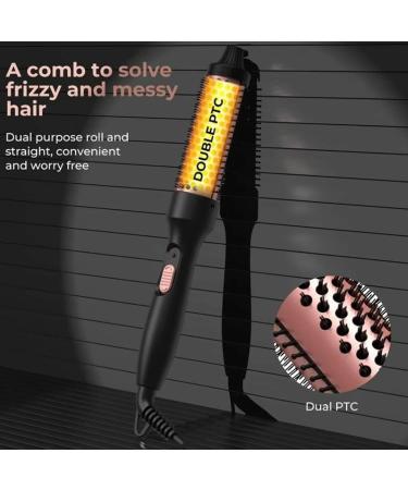 Automatic Curling Wand for Long Hair | Thermal Brush Hair Curling Iron for Lasting Curls | Crimper Tool for Women & Girls - Black - Buy Online on GoSupps.com