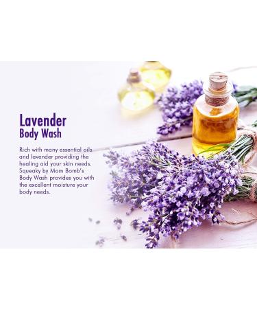 Squeaky by Mom Bomb Lavender Body Wash - 16 Ounce | Nourishing Essential Oils for Soft Skin - Buy Online on GoSupps.com